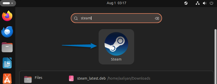 Launching Steam on Ubuntu from Apps menu