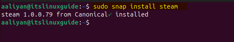 Installing Steam on Ubuntu via Snap app installer
