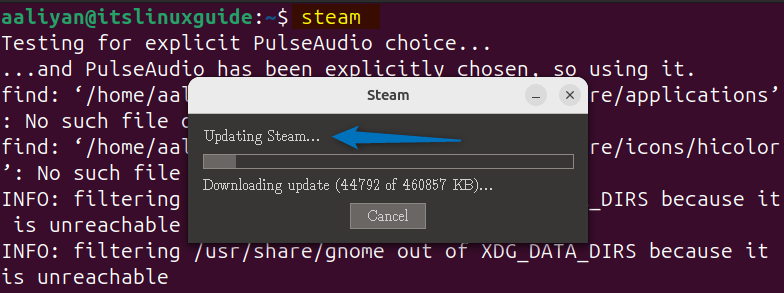 Launching Steam on Ubuntu installed via Snap