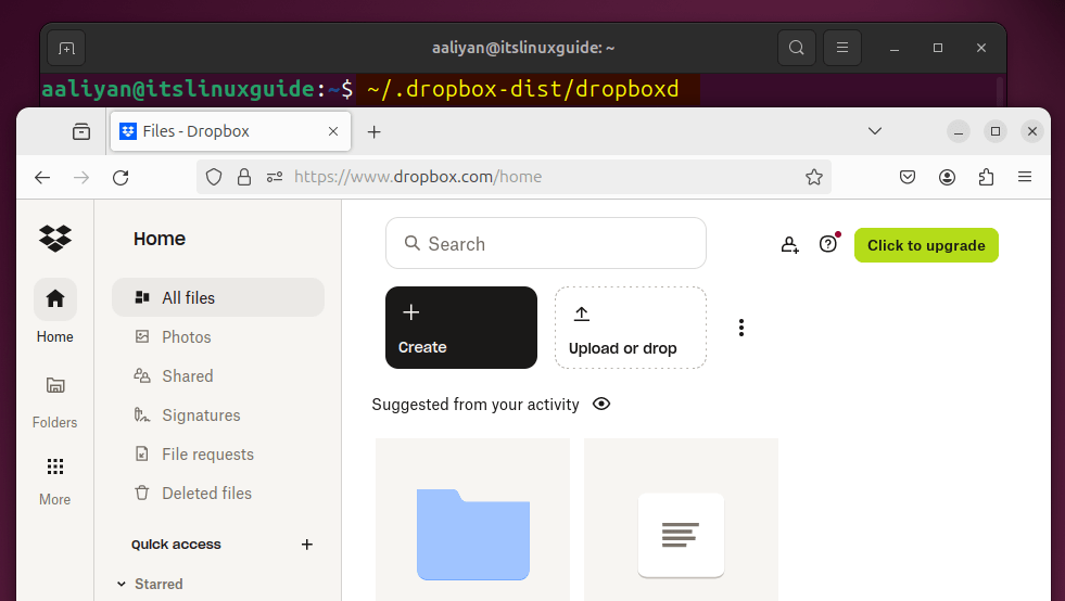 Launching Dropbox on Ubuntu using its tar file