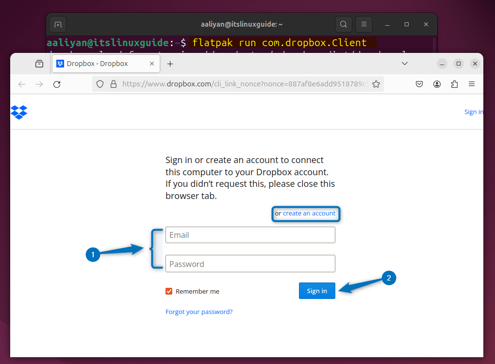 Launching Dropbox on Ubuntu installed using Flatpak app installer