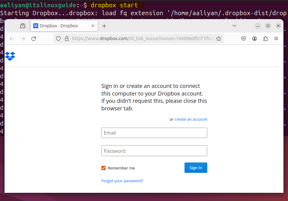 Launching Dropbox on Ubuntu from terminal