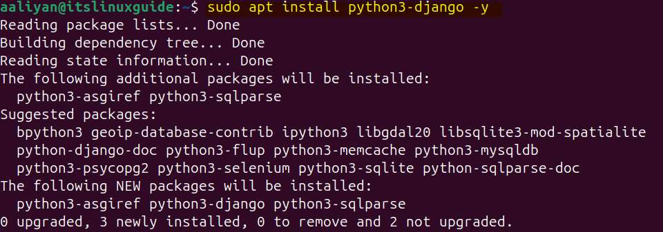Installing Django on Ubuntu using apt package manager 