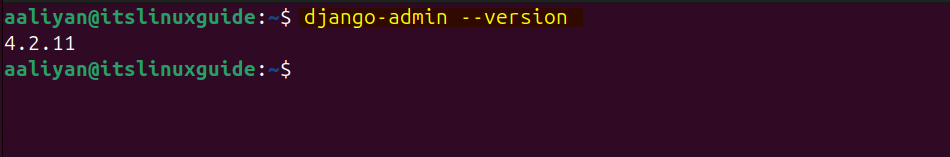 Checking Django version on Ubuntu 