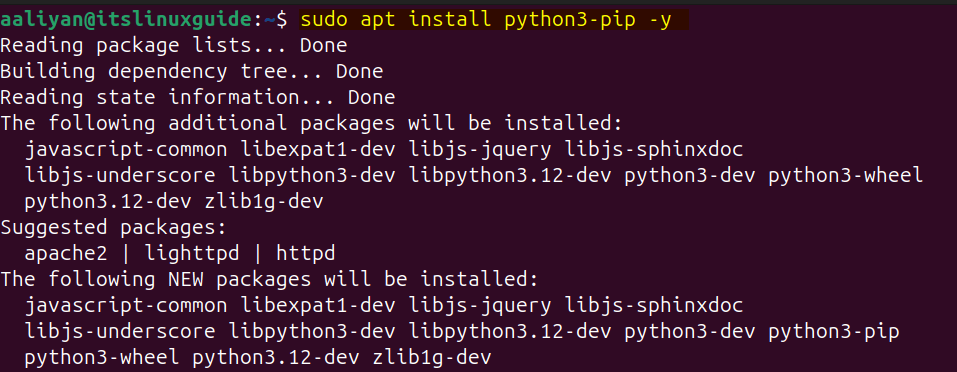 Installing pip package manager on Ubuntu for installing Django 