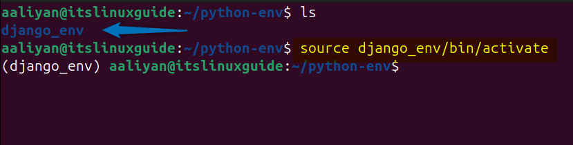 Activating virtual environment on Ubuntu 