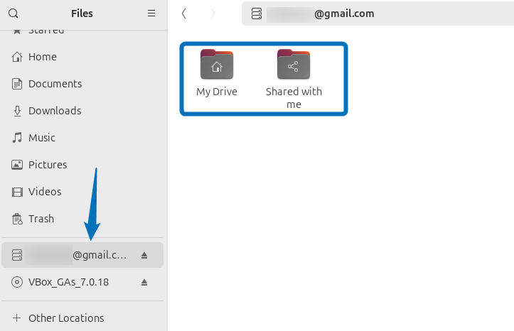 Accessing Google Drive on Ubuntu from Files manager