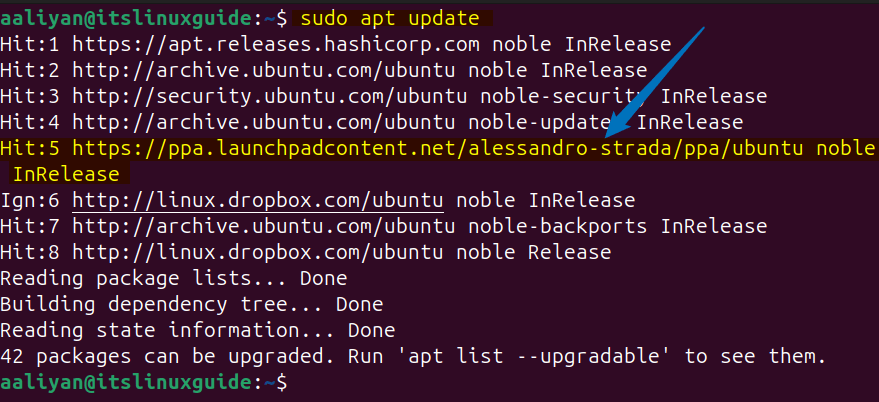 Updating apt package list after adding the Google Drive Ocamlfuse PPA in Ubuntu
