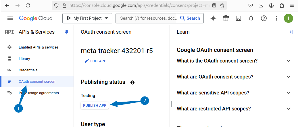 Publishing the Google Drive API app to remove the access block error on Ubuntu