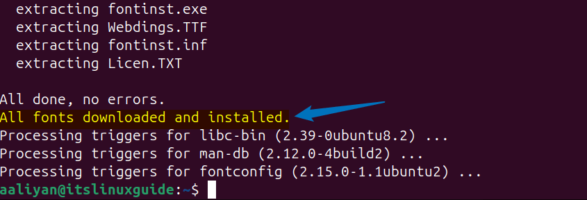 Successfully installed Microsoft fonts on Ubuntu