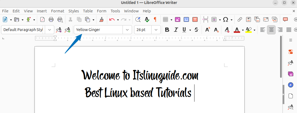 Using the installed font in LibreOffice in Ubuntu