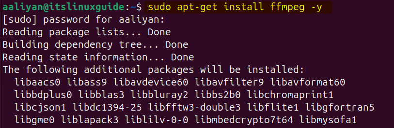 Installing FFMPEG on Ubuntu via apt package manager