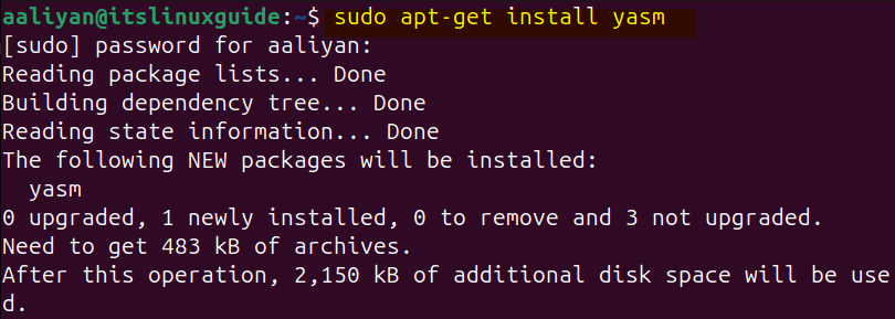 Fixing nasm/yasm not found or too old error on Ubuntu