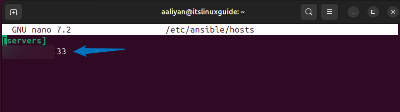 Adding Host IP address that are to accessed from Ubuntu using Ansible