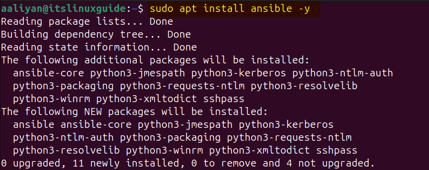 Installing Ansible on Ubuntu after adding its repository