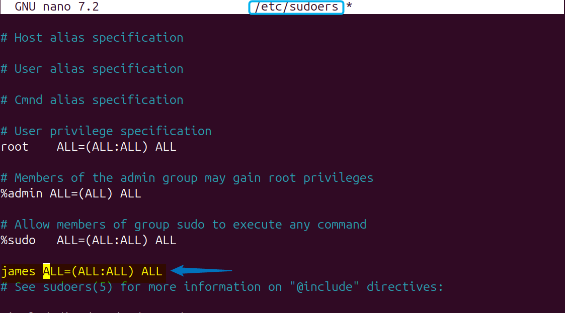 Adding sudo permissions to a user in Ubuntu by using the sudoers file