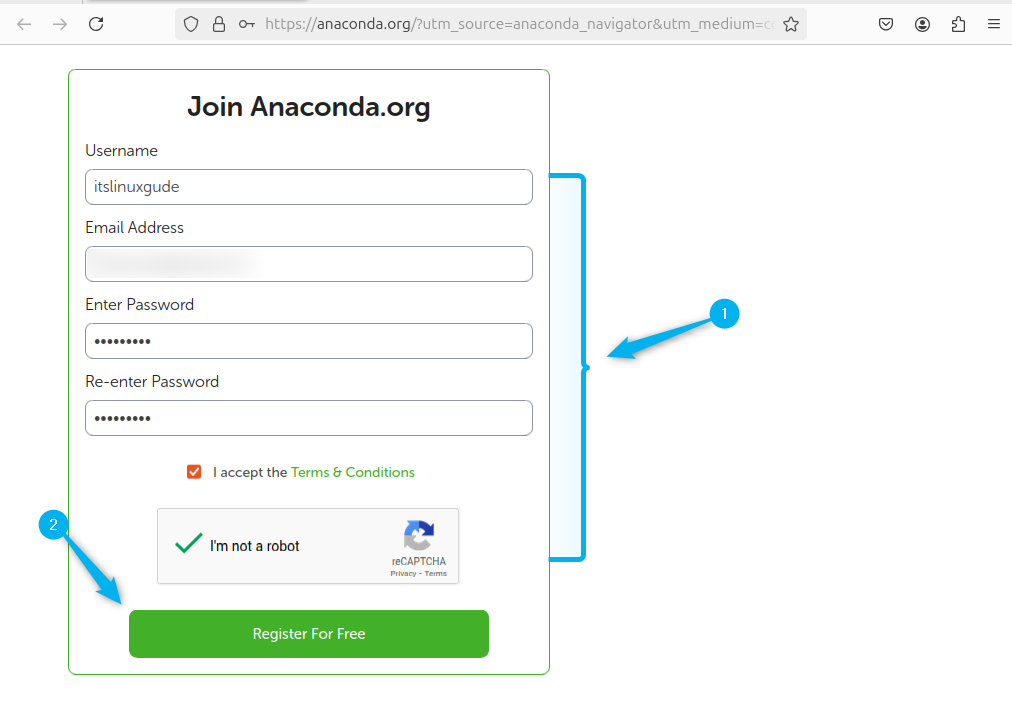 Registering for Anaconda.org repository on Ubuntu for Anaconda Repository
