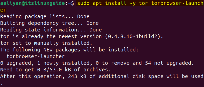 Installing tor browser via apt app installer on Ubuntu