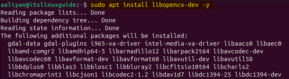 Installing OpenCV on Ubuntu via apt package installer
