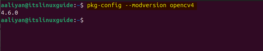 Verifying OpenCV installation on Ubuntu using pkg-config utility