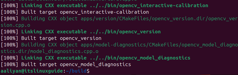 Successfully Compiled the OpenCV build files (core and contrib) on Ubuntu using cmake utility.