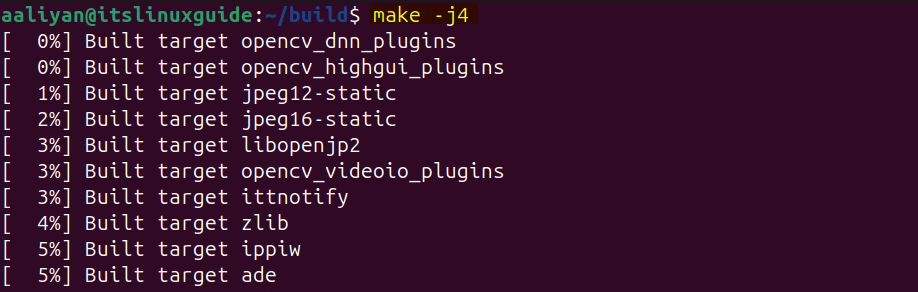 Creating OpenCV make file on Ubuntu (core+cotrib)