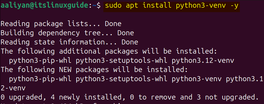 Installing python virtual environment for OpenCV installation on Ubuntu via pip