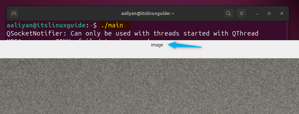 Running the .cpp code main file to see the code output in Ubuntu