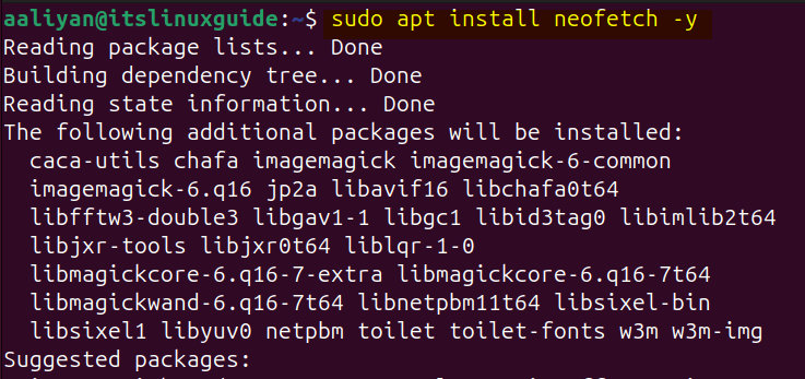 Installing neofecth on Ubuntu for version check