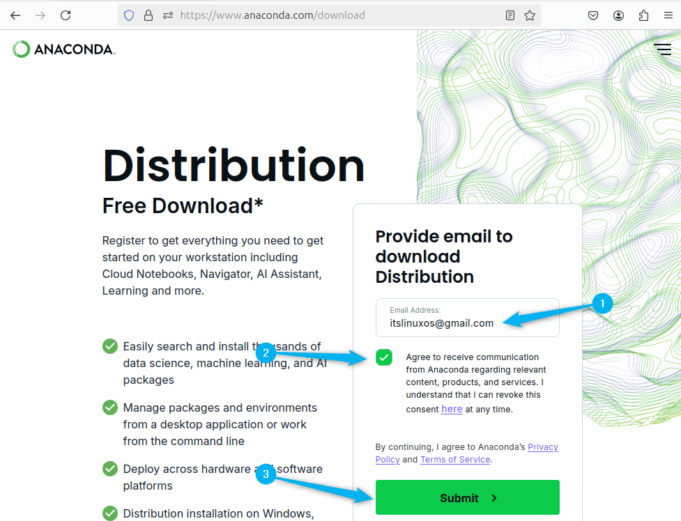 Getting Download link for Anaconda on Ubuntu
