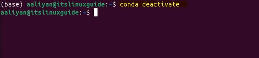 Deactivating anaconda virtual environment