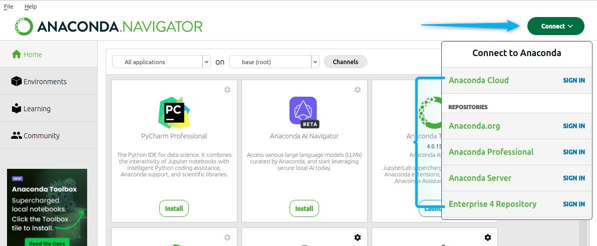 Anaconda Navigator on Ubuntu.