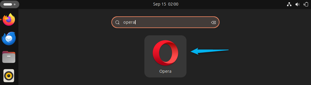 Launching Opera on Ubuntu via apps menu