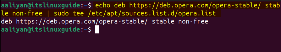Adding Opera browser official repository on Ubuntu
