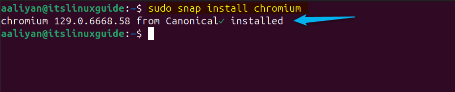 Installing Chromium on Ubuntu via snap package manager