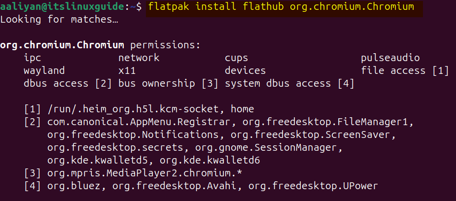 Installing Chromium on Ubuntu via flatpak package manager
