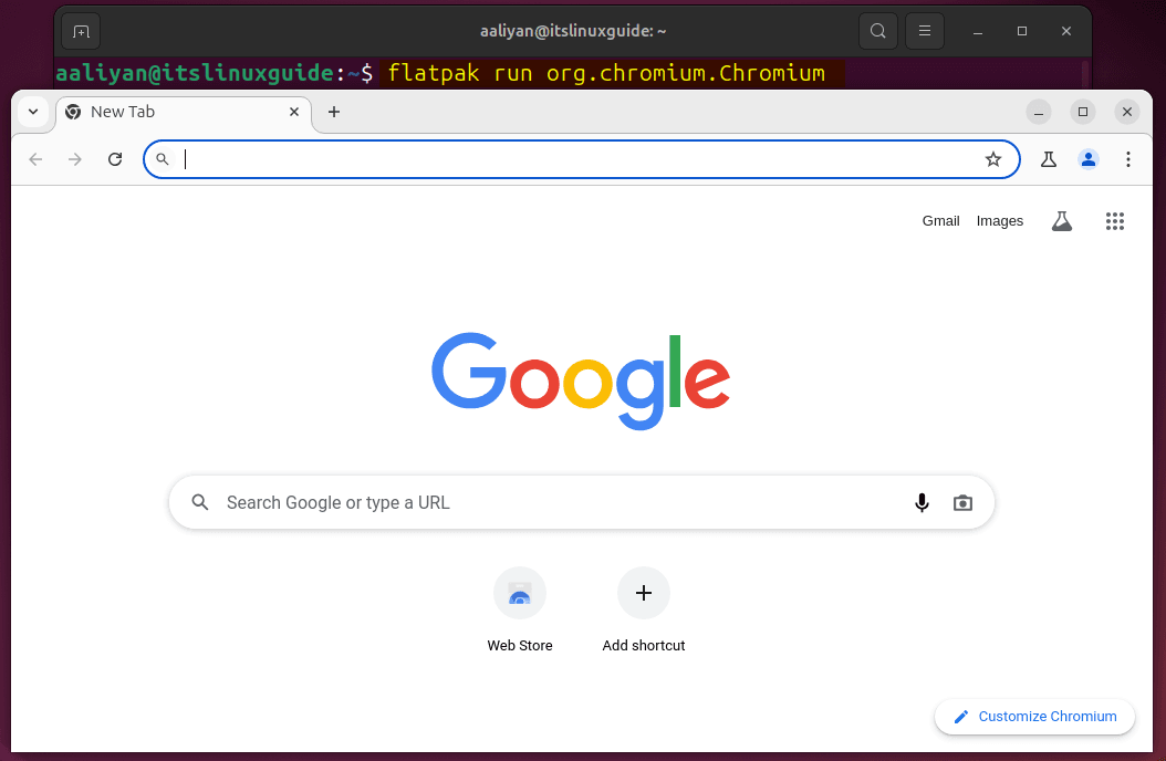Launching Chromium on Ubuntu installed via flatpak installer