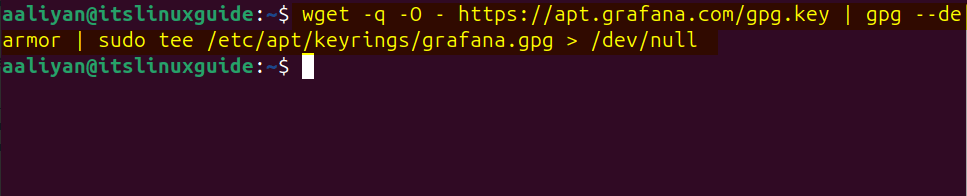 Downloading and saving Grafana GPG key on Ubuntu