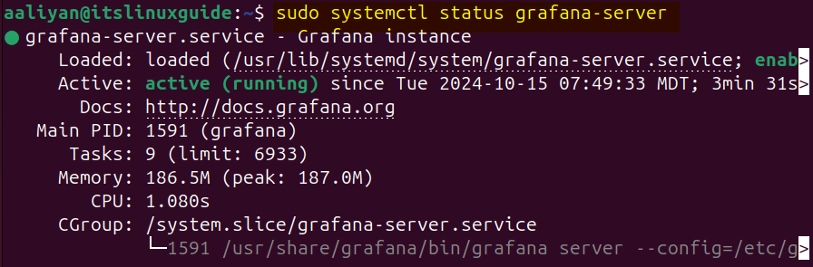 Checking Grafana service status