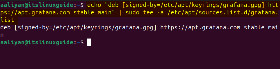 Adding Grafana repository on Ubuntu