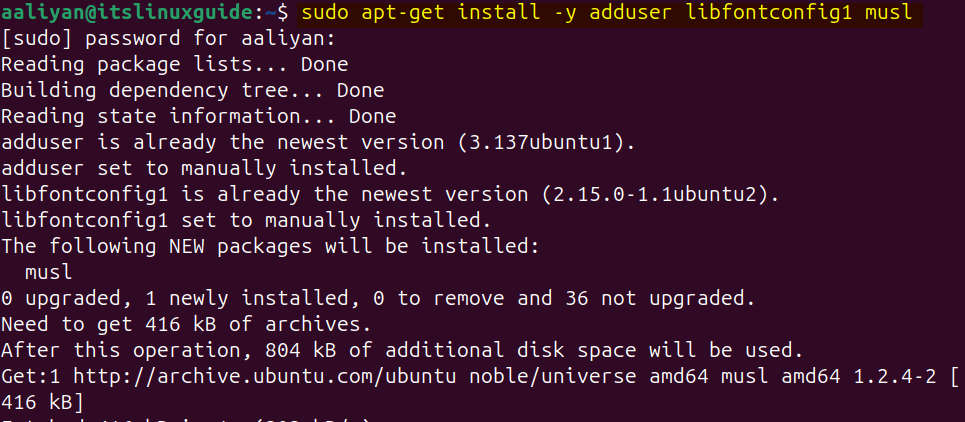 Installing necessary packages for Grafana installation on Ubuntu