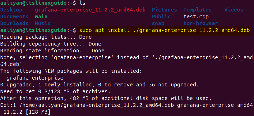 Installing Grafana on Ubuntu via its deb file