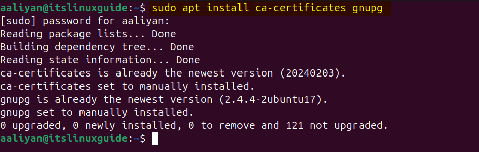 Installing GNU Privacy Guard on Ubuntu for validation of repositories