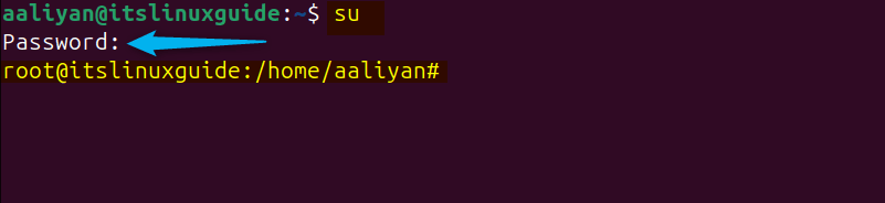 Verifying if the root password on Ubuntu is changed by logging in to the root account.