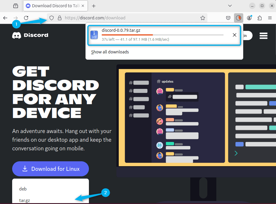 Downloading tar.gz file on Ubuntu