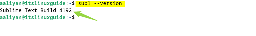 Checking the version of sublime text on Debian for validation.