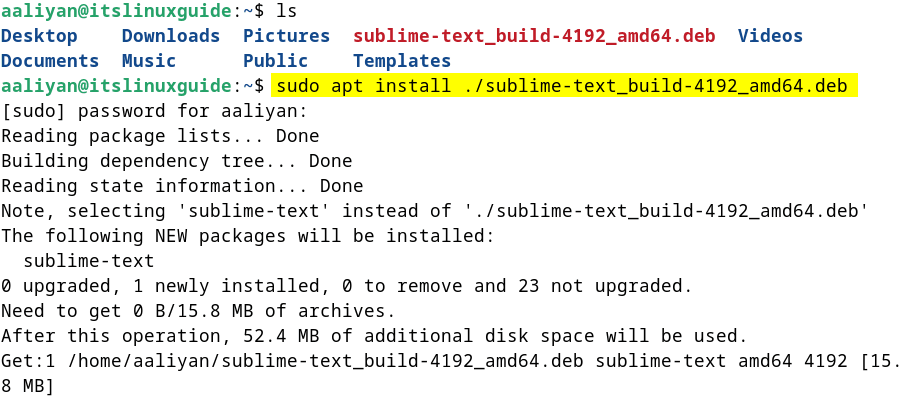 Installing sublime text on Debian using its deb file