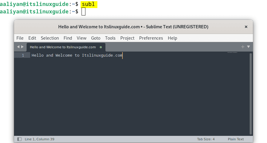 Launching sublime text via terminal on Debian