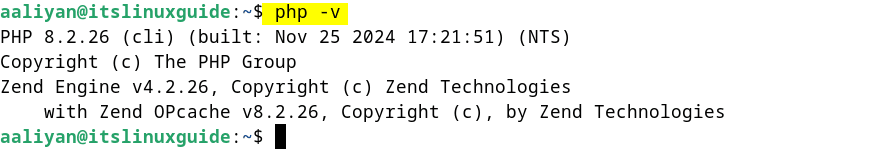 Checking PHP version for verifying its installation on Debian 
