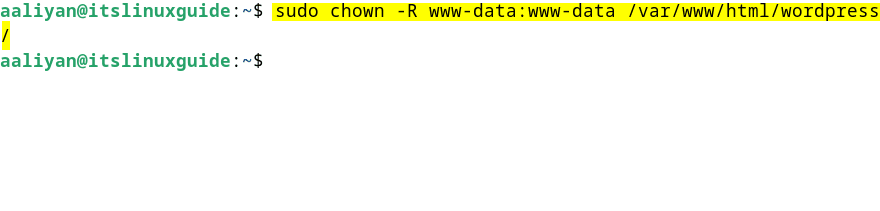 Changing permissions for WordPress directory
